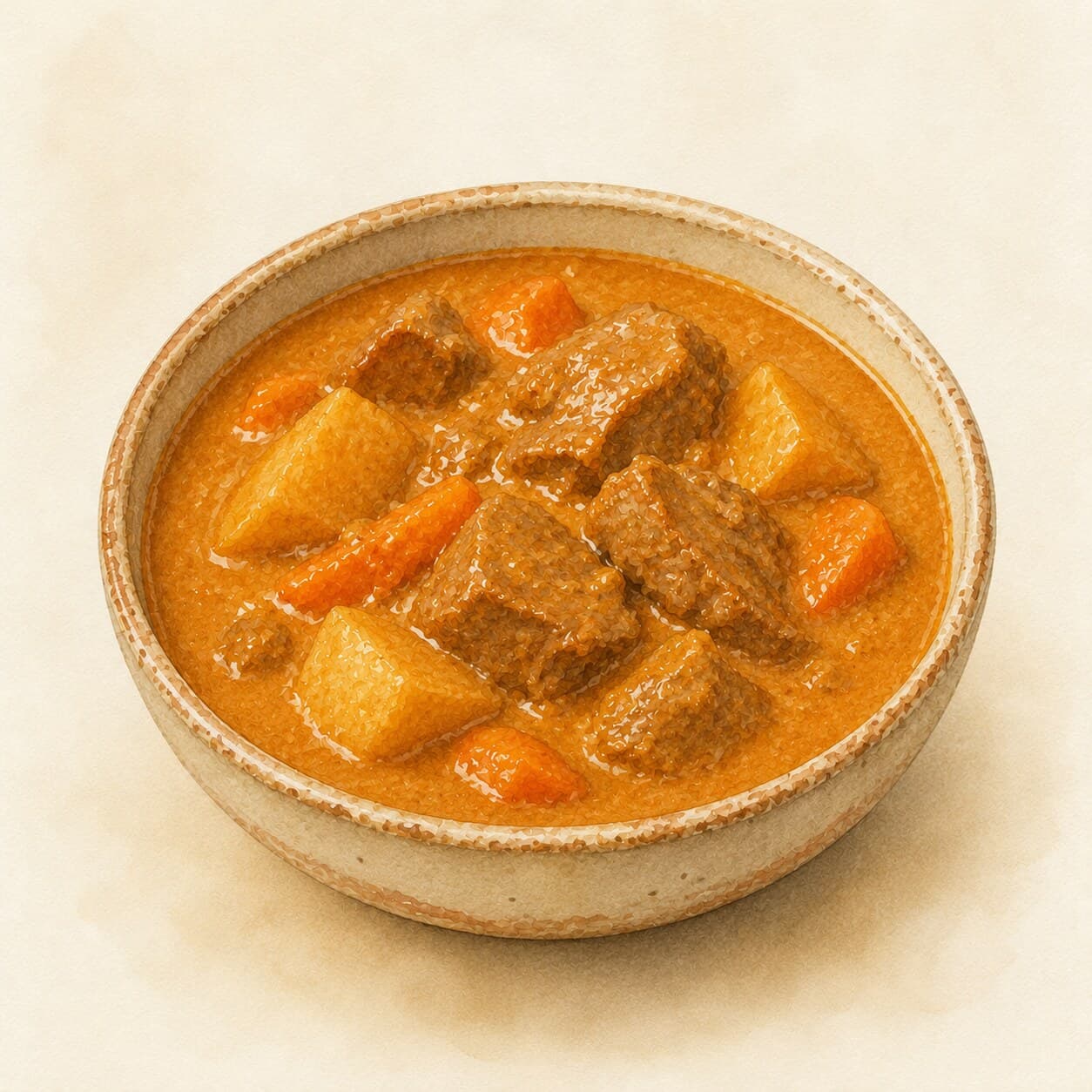 ドモダの器に盛られた料理を俯瞰で捉えた画像。