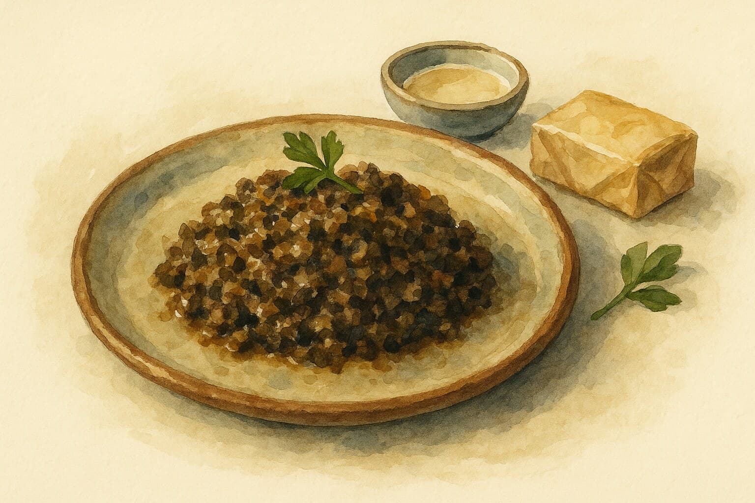 A beautifully illustrated dish of duxelles, showcasing its earthy tones and textures.