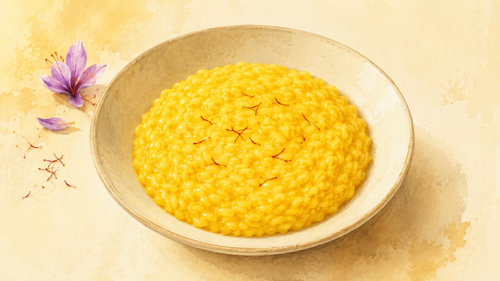 A creamy, golden risotto topped with fresh herbs.