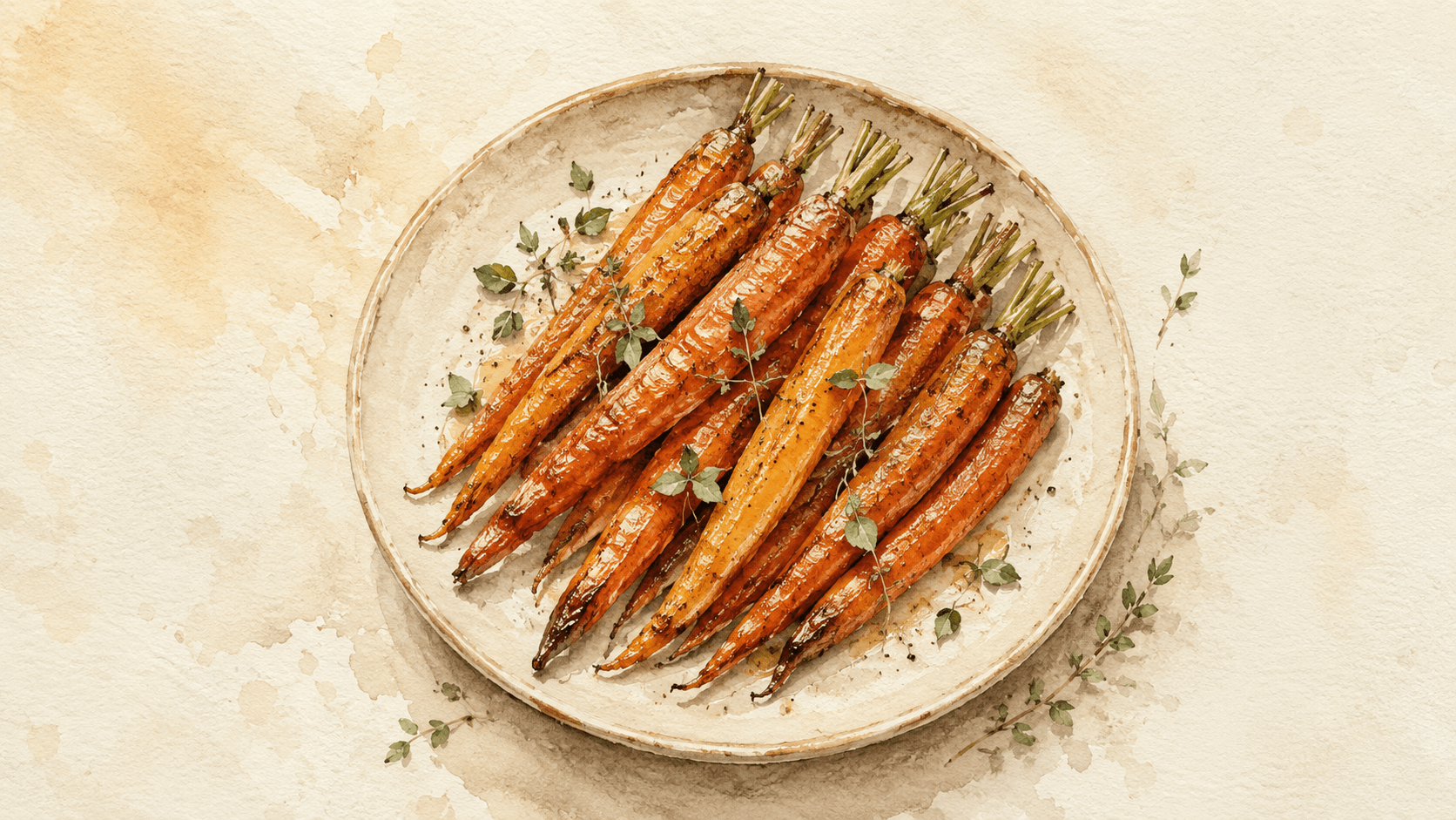 Roasted carrot halves on a dark baking sheet, caramelized edges and a deep amber glaze on the cut faces